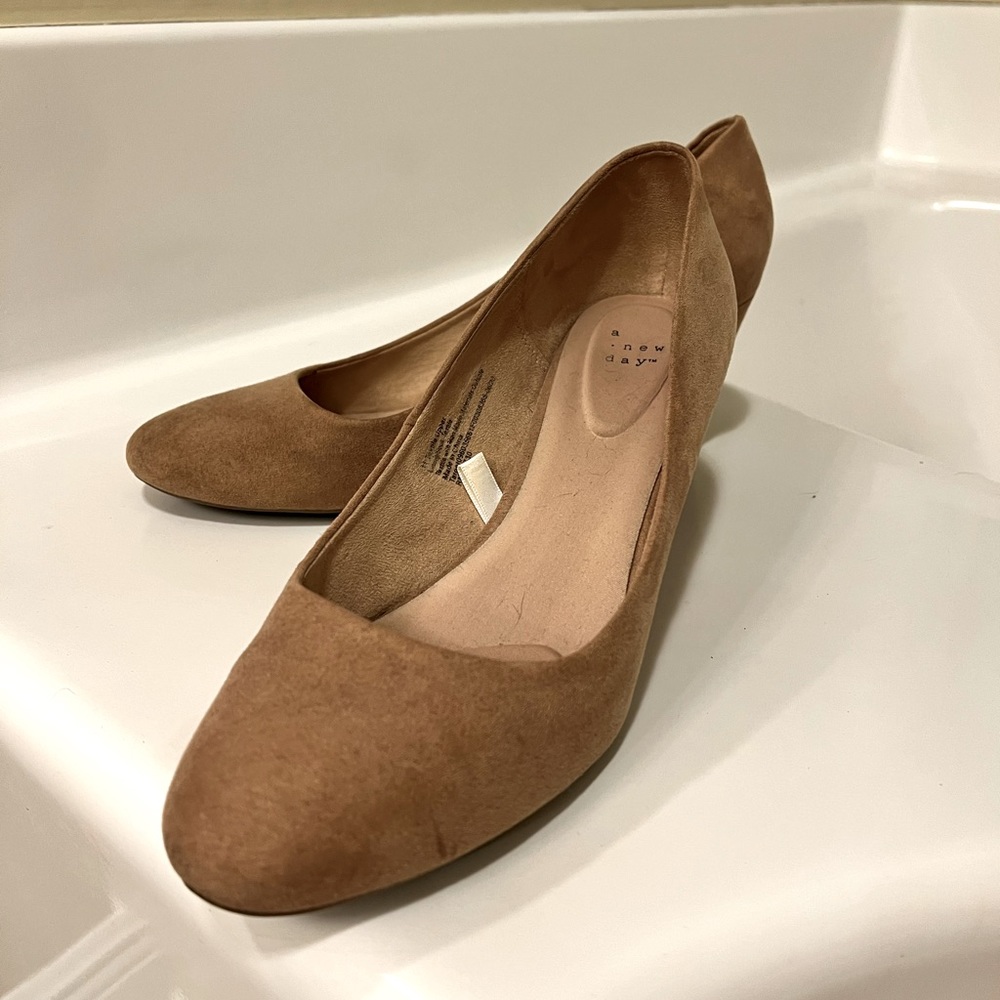 Nude wedge heels like new